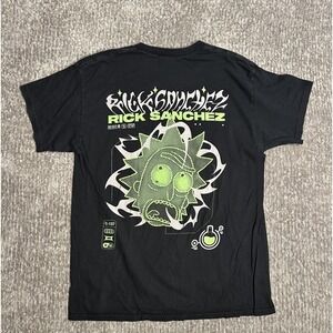 Adult Swim Rick & Morty Rick Sanchez Black T-Shirt Size Large L